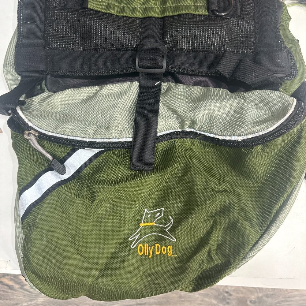Olly Dog Sport Pet Dog Cat Saddle Sack Backpack Bag Outdoor Green